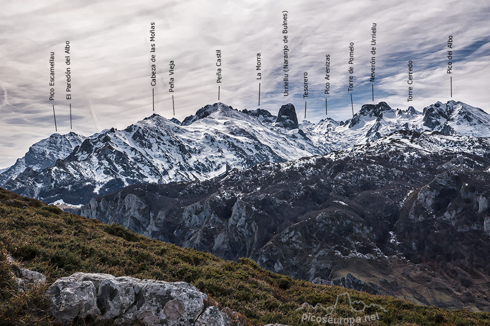 Foto: Cumbres del Macizo Central de Picos de Europa con sus nombres. Atrevete a identificarlas