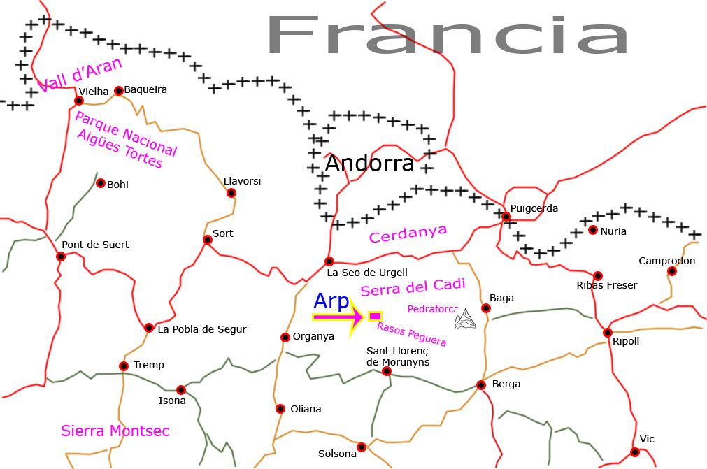 Mapa Pirineos Catalunya