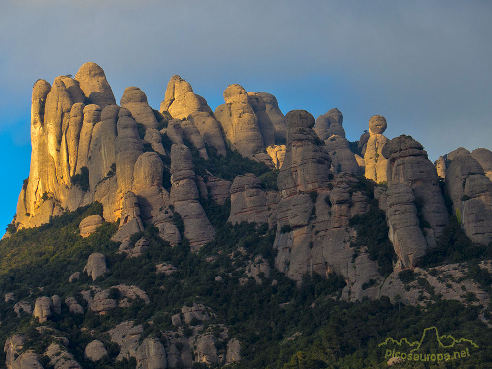 Foto: En la foto la Zona de Agulles de Montserrat en Catalunya, un autentico bosque de Agujas de piedra de entre 50 a 150m de altura y cortadas a pico.